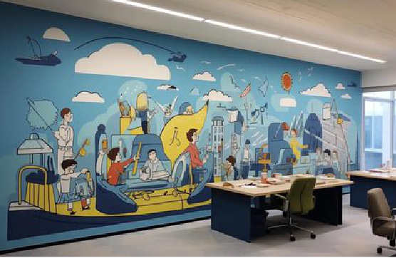 涡阳办公室墙绘的特点。