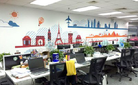 涡阳教你设计办公室墙绘的方法。